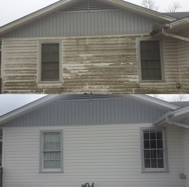 House siding cleaning before and after pressure washing results